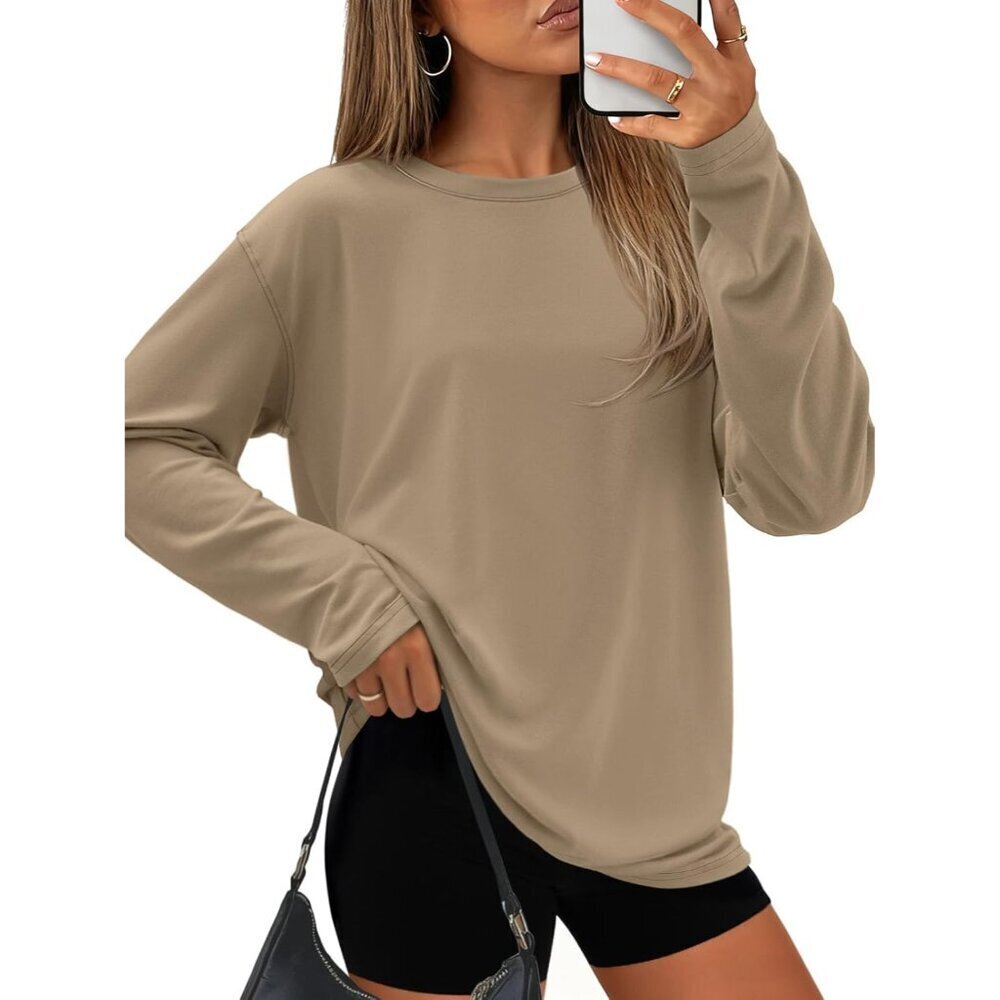 Womens Long Sleeve T Shirt Basic Crewneck Fall Casual Workout Tops